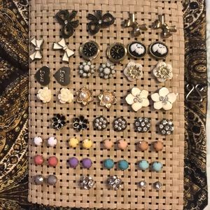 Earring Lot with Travel Jewelry Organizer